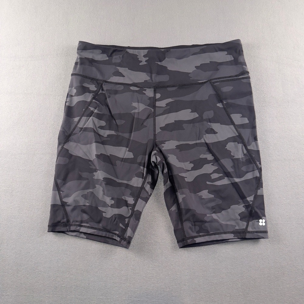 Sweaty Betty Power 9" Biker Shorts Grey Camo XXL SB4822AP